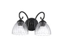 Bathroom Fixtures Two Lights by Golden ( 62 | 6952-BA2 BLK-CLR Audra ) 