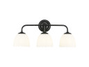 Bathroom Fixtures Three Lights by Golden ( 62 | 6954-BA3 BLK-OP Dorinda ) 