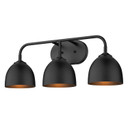 Bathroom Fixtures Three Lights by Golden ( 62 | 6956-BA3 BLK-BLK Zoey ) 