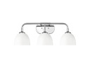Bathroom Fixtures Three Lights by Golden ( 62 | 6956-BA3 CH-WHT Zoey ) 