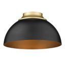 Flush Mounts Metal Shade by Golden ( 62 | 6956-FM OG-BLK Zoey ) 