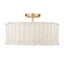 Semi-Flush Mts. Drum Shade by Golden ( 62 | 1084-SF BCB-WW Erma ) 