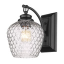 Sconces Single Glass by Golden ( 62 | 1088-1W BLK-CLR Adeline ) 