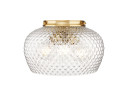 Flush Mounts Glass Down by Golden ( 62 | 1088-3FM MBG-CLR Adeline ) 
