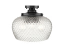Semi-Flush Mts. Glass Down by Golden ( 62 | 1088-3SF BLK-CLR Adeline ) 