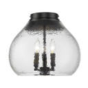 Flush Mounts Glass Down by Golden ( 62 | 1094-3FM BLK-HCG Ariella ) 
