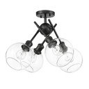 Semi-Flush Mts. Glass Down by Golden ( 62 | 1945-SF BLK-GLOBE-CLR Axel ) 