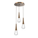 Mini Pendants 3 Light Cluster by Hammerton Studio ( 404 | CHB0078-03-FB-C-C01-L1 Raindrop ) 