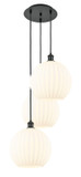 Mini Pendants 3 Light Cluster by Innovations ( 405 | 113B-3P-BK-G1217-12WV Ballston ) 