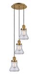 Mini Pendants 3 Light Cluster by Innovations ( 405 | 113F-3P-BB-G192 Franklin Restoration ) 