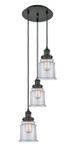 Mini Pendants 3 Light Cluster by Innovations ( 405 | 113F-3P-BK-G182 Franklin Restoration ) 