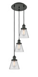Mini Pendants 3 Light Cluster by Innovations ( 405 | 113F-3P-BK-G62 Franklin Restoration ) 
