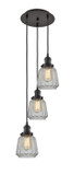Mini Pendants 3 Light Cluster by Innovations ( 405 | 113F-3P-OB-G142 Franklin Restoration ) 