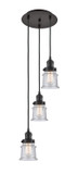 Mini Pendants 3 Light Cluster by Innovations ( 405 | 113F-3P-OB-G184S Franklin Restoration ) 
