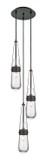Mini Pendants 3 Light Cluster by Innovations ( 405 | 113-452-1P-BK-G452-4CL Downtown Urban ) 
