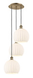 Mini Pendants 3 Light Cluster by Innovations ( 405 | 113B-3P-AB-G1217-10WV Ballston ) 