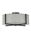 Semi-Flush Mts. Drum Shade by Hinkley ( 13 | 41707BK Axis Heathered Gray ) 