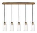 Linear/Island 4 Light + by Innovations ( 405 | 125B-5P-BB-G434-7CL Downtown Urban ) 