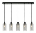 Linear/Island 4 Light + by Innovations ( 405 | 125B-5P-BK-G434-7SM Downtown Urban ) 