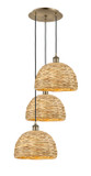 Mini Chandeliers Multi-Port/Cascade by Innovations ( 405 | 113B-3P-AB-RBD-12-NAT Ballston ) 
