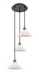 Mini Pendants 3 Light Cluster by Innovations ( 405 | 113B-3P-BAB-G131 Ballston ) 