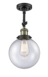 Semi-Flush Mts. Glass Down by Innovations ( 405 | 201F-BAB-G204-8 Franklin Restoration ) 
