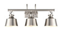 Bathroom Fixtures Three Lights by Innovations ( 405 | 370-3W-SN-M-LED Auralume ) 