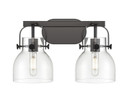 Bathroom Fixtures Two Lights by Innovations ( 405 | 423-2W-BK-G412-6CL Downtown Urban ) 