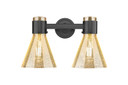 Bathroom Fixtures Two Lights by Innovations ( 405 | 464-2W-BK-G464C-7ME Downtown Urban ) 