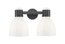 Bathroom Fixtures Two Lights by Innovations ( 405 | 464-2W-BK-G464D-7GW Downtown Urban ) 
