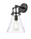 Sconces Single Glass by Innovations ( 405 | 411-1W-BK-G411-8CL Downtown Urban ) 
