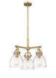 Mini Chandeliers Glass Shade by Innovations ( 405 | 410-3CR-BB-G412-7CL Downtown Urban ) 