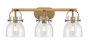 Bathroom Fixtures Three Lights by Innovations ( 405 | 423-3W-BB-G412-6CL Downtown Urban ) 