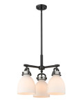 Mini Chandeliers Glass Shade by Innovations ( 405 | 410-3CR-BK-G412-7WH Downtown Urban ) 