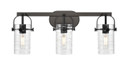 Bathroom Fixtures Three Lights by Innovations ( 405 | 423-3W-BK-G423-7DE Downtown Urban ) 