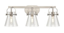 Bathroom Fixtures Three Lights by Innovations ( 405 | 423-3W-SN-G411-6CL Downtown Urban ) 