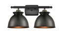 Bathroom Fixtures Two Lights by Innovations ( 405 | 516-2W-BAB-M14-BK Ballston ) 