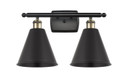 Bathroom Fixtures Two Lights by Innovations ( 405 | 516-2W-BAB-MBC-8-BK-LED Ballston ) 