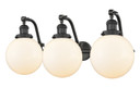 Bathroom Fixtures Three Lights by Innovations ( 405 | 515-3W-OB-G201-8-LED Franklin Restoration ) 