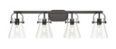Bathroom Fixtures Four Lights by Innovations ( 405 | 423-4W-BK-G411-6CL Downtown Urban ) 
