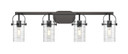 Bathroom Fixtures Four Lights by Innovations ( 405 | 423-4W-BK-G423-7DE Downtown Urban ) 