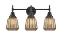 Bathroom Fixtures Three Lights by Innovations ( 405 | 447-3W-BK-G146-LED Caden ) 