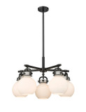 Mid. Chandeliers Glass Down by Innovations ( 405 | 410-5CR-BK-G410-7WH Downtown Urban ) 