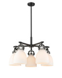 Mid. Chandeliers Glass Down by Innovations ( 405 | 410-5CR-BK-G412-7WH Downtown Urban ) 