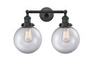 Bathroom Fixtures Two Lights by Innovations ( 405 | 208-BK-G202-8 Franklin Restoration ) 