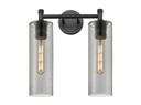 Bathroom Fixtures Two Lights by Innovations ( 405 | 434-2W-BK-G434-12SM Downtown Urban ) 