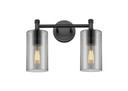 Bathroom Fixtures Two Lights by Innovations ( 405 | 434-2W-BK-G434-7SM Downtown Urban ) 
