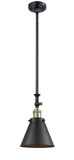 Mini Pendants Metal Shade by Innovations ( 405 | 206-BAB-M13-BK-LED Franklin Restoration ) 