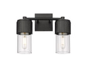 Bathroom Fixtures Two Lights by Innovations ( 405 | 428-2W-BK-G428-7CL Downtown Urban ) 
