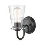 Sconces Single Glass by Innovations ( 405 | 421-1W-BK-CL Auralume ) 